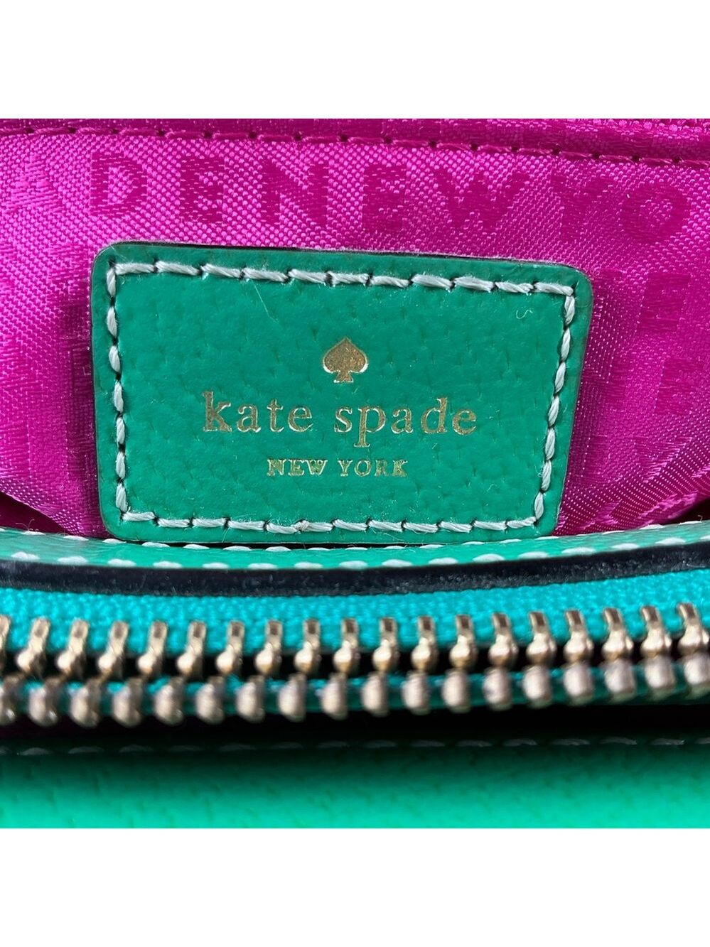 Kate Spade Quinn Wellesley Vibrant Green Satchel Crossbody Hand Bag Fall Spring‎ - Picture 12 of 13
